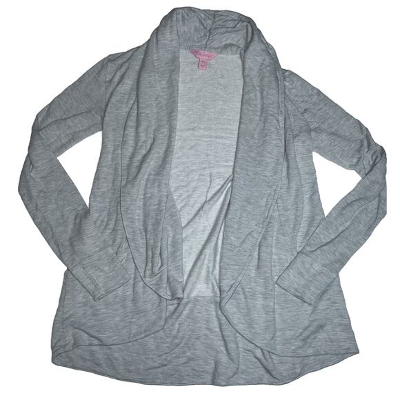 Lilly Pulitzer Cardigan Women’s Size XXS Gray Open Front Shawl Collar Sweater - Picture 1 of 16